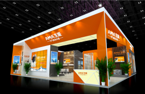 AMA生能空氣熱水器展臺設計,電器展臺設計效果圖