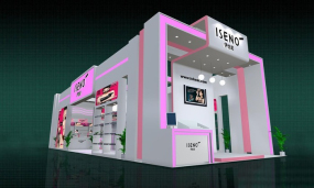 蕾琪化妝品展臺設計,美博會化妝品展臺設計效果圖
