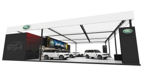 長沙車展展臺設計,路虎汽車長沙車展展臺設計效果圖