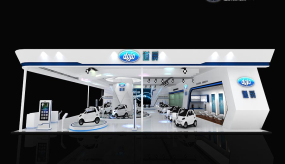 道爵電動汽車展臺設計,電動汽車展臺設計效果圖方案
