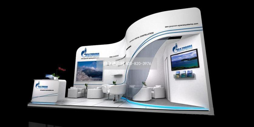 Gazprom天然氣公司能源小面積展臺設計效果圖