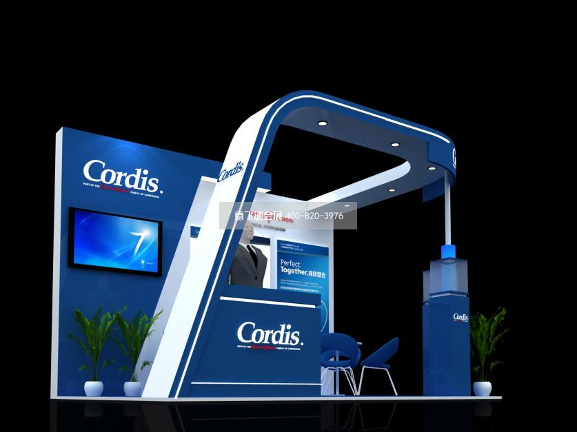 Cordis成都醫藥器械36平小面積展臺設計效果圖