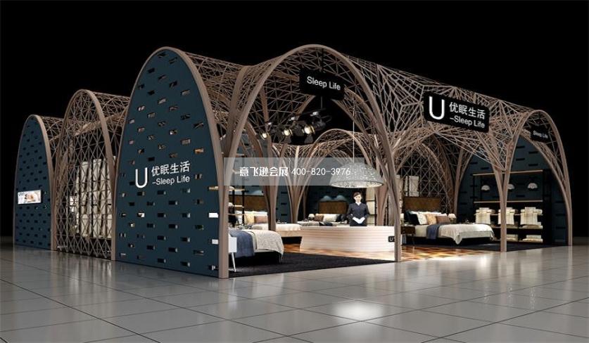 優眠生活廣州酒店用品展臺設計效果圖,創意展臺設計