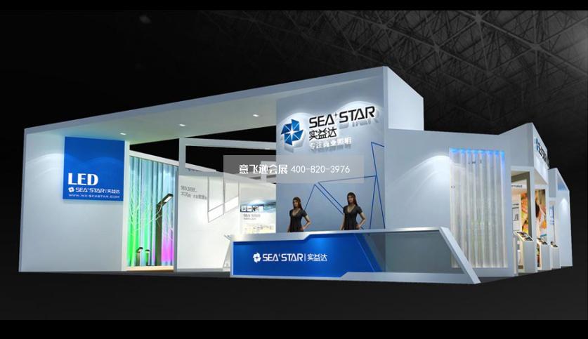 實益達電子科技展臺設計效果圖,大型展臺設計效果圖