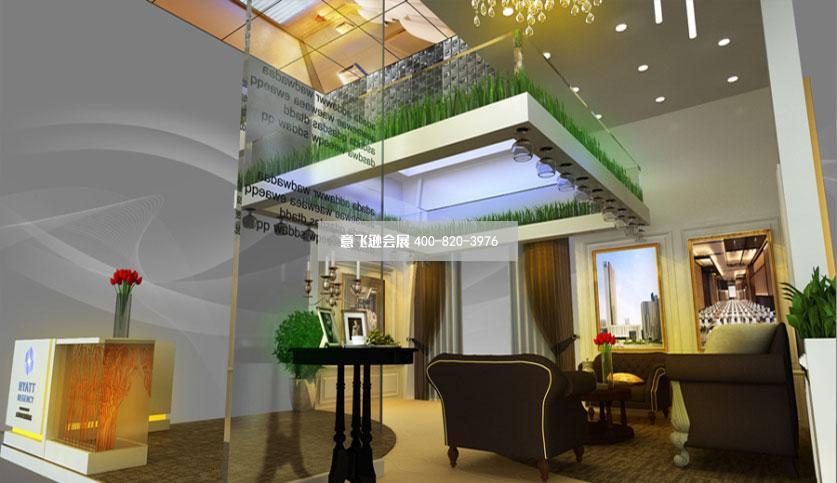 天津房交會展臺設計,凱悅酒店房交會展臺設計效果圖